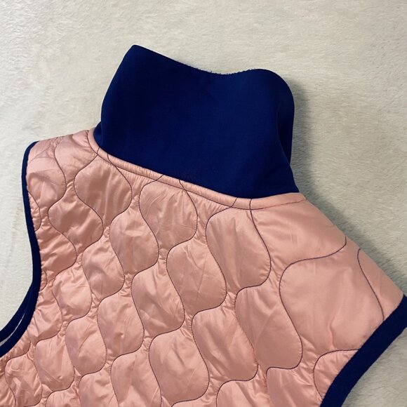 Nike Vest Women's Small Blue Gray Pink Aerolayer Running Quilted Puffer Full Zip - Picture 7 of 10